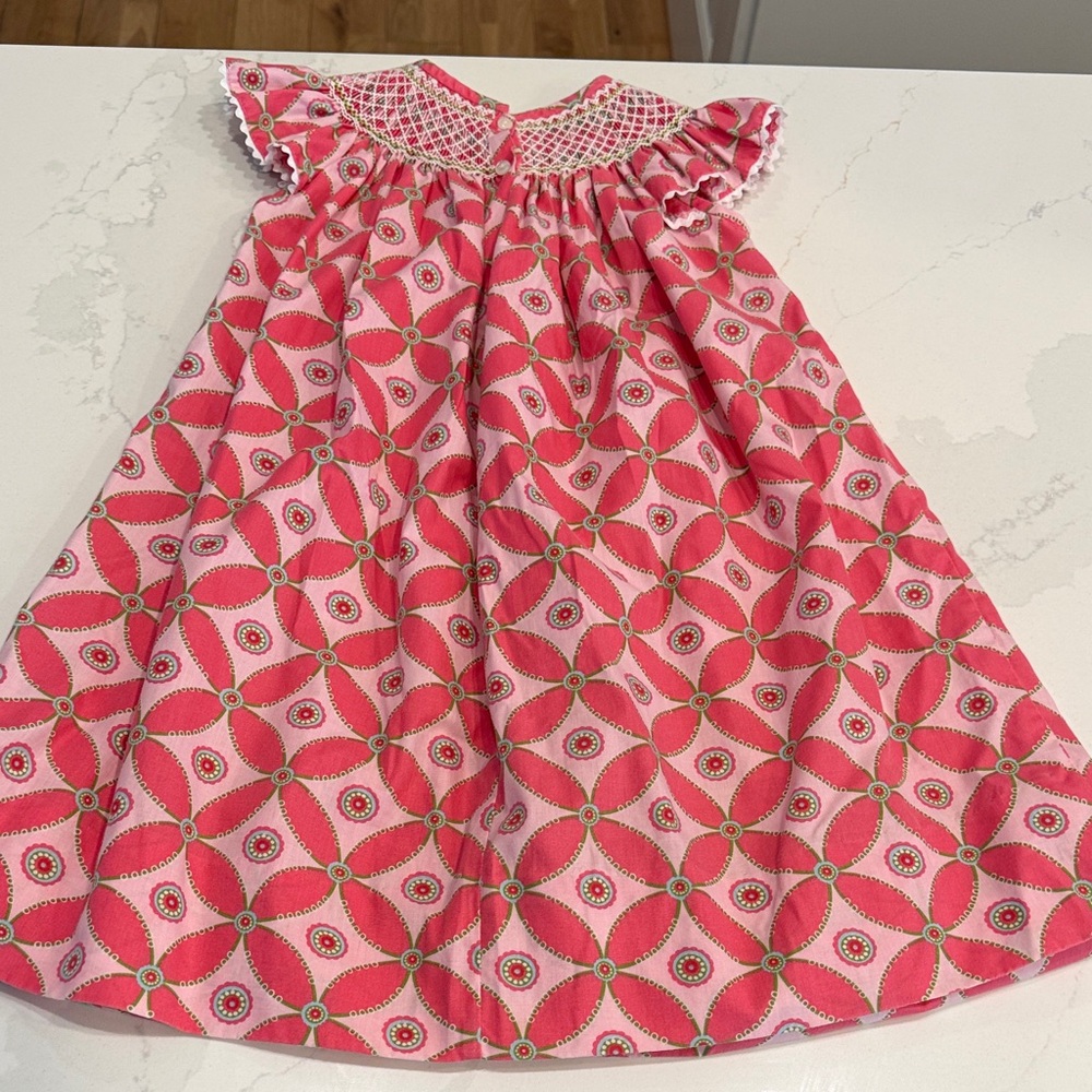Pink Floral Kids Dress - Picture 4 of 5